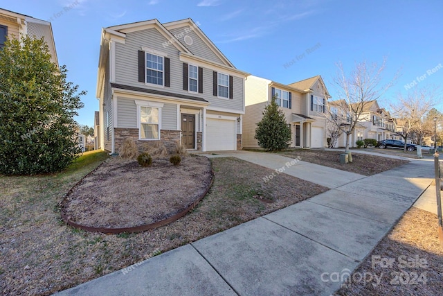 view of front of house with a garage