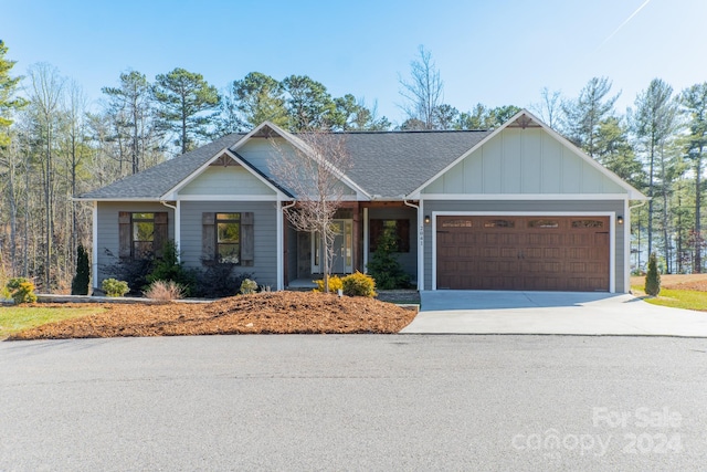 view of front of home with a garage