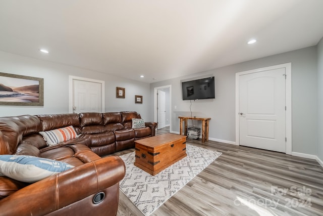 living room featuring light hardwood / wood-style floors