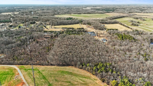 drone / aerial view featuring a rural view