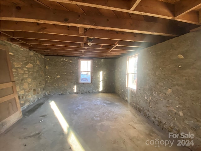 basement with plenty of natural light