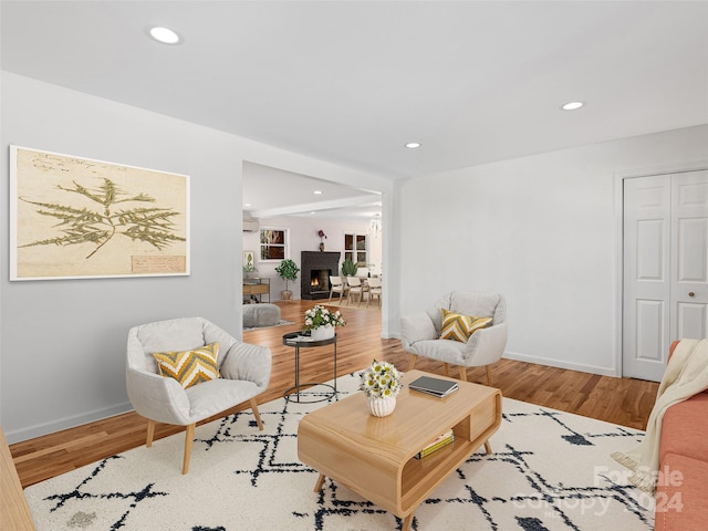 living room featuring hardwood / wood-style flooring