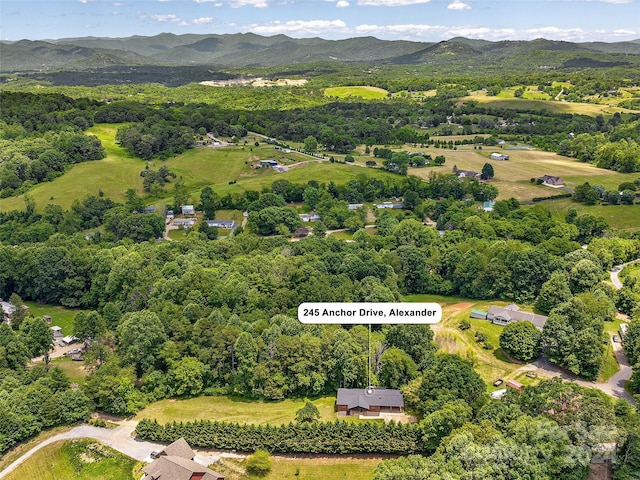 drone / aerial view with a mountain view