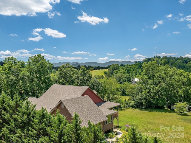 aerial view featuring a mountain view