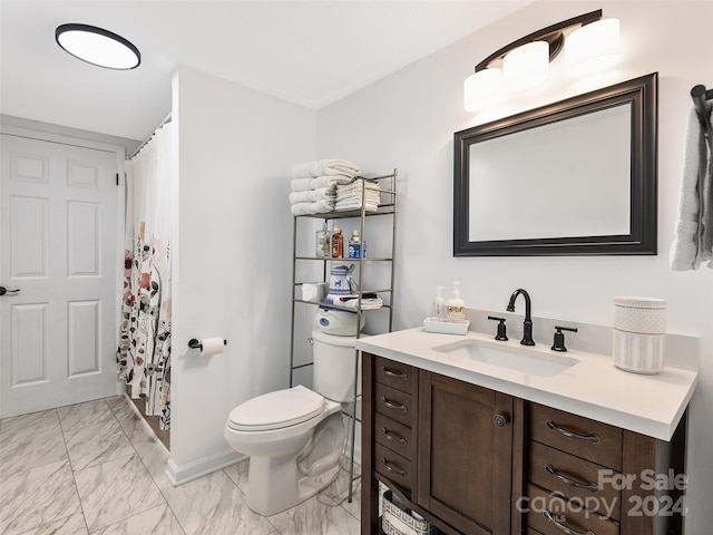 bathroom with toilet and vanity