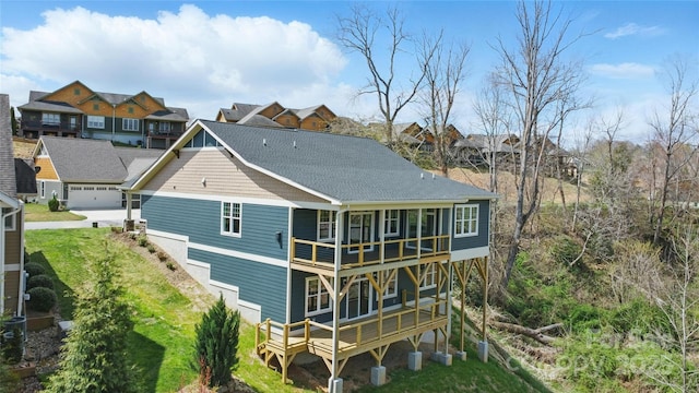 back of property with a residential view