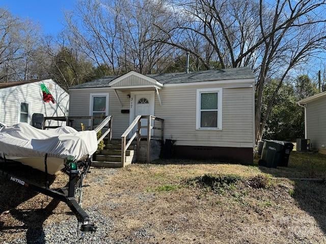 view of front of home with central AC unit