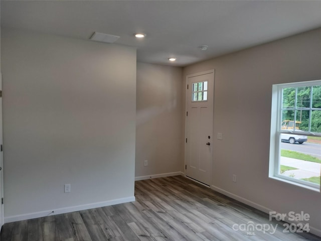 entryway with light wood-type flooring