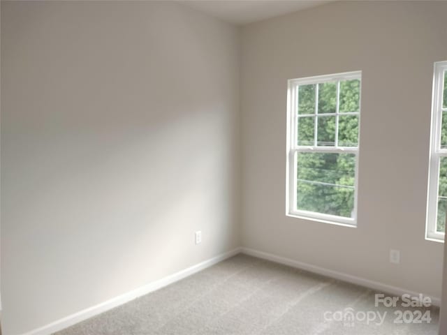 unfurnished room with carpet and plenty of natural light