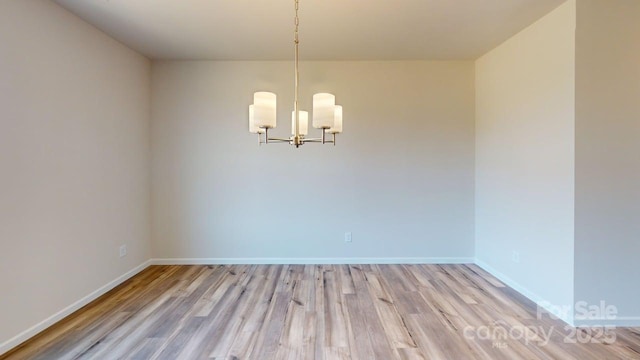 4223 S New Hope Rd Unit 8, Gastonia, NC 28056 - unfurnished room featuring a chandelier and wood finished floors