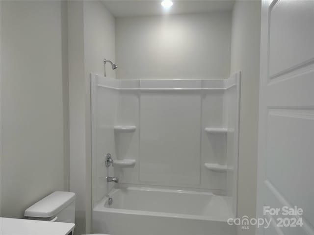 full bathroom with vanity, toilet, and shower / tub combination