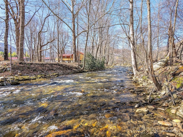 view of yard with a water view