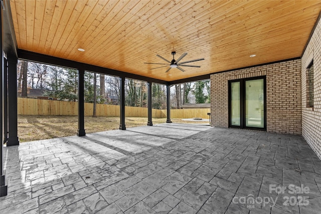 view of patio / terrace with ceiling fan