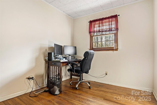 office area featuring wood-type flooring