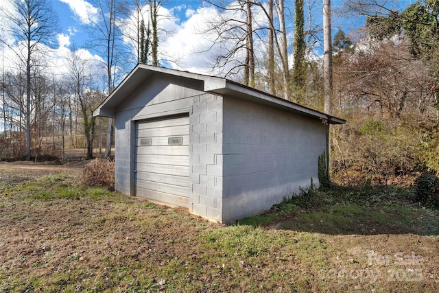 view of garage