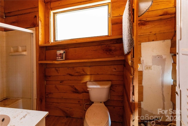 bathroom featuring toilet, vanity, and wood-type flooring