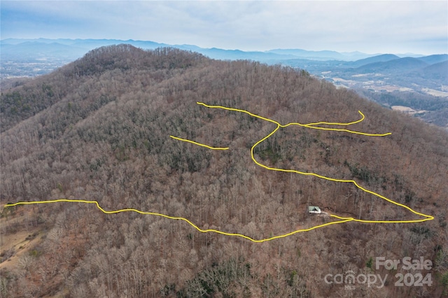 bird's eye view featuring a mountain view