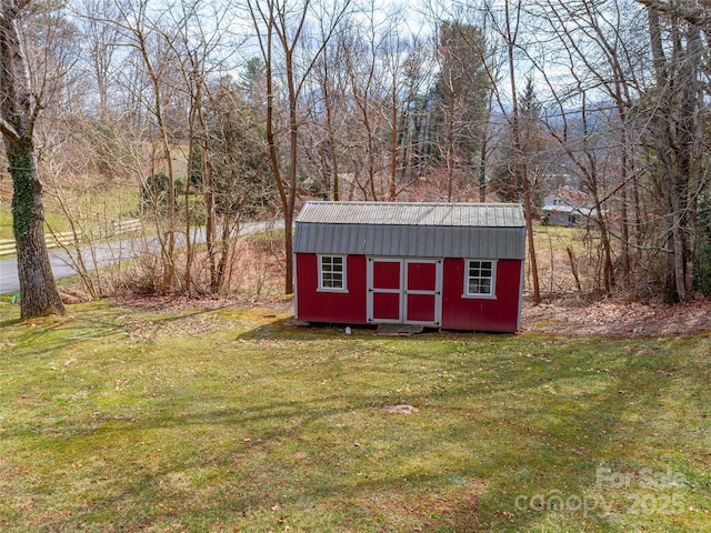 view of shed