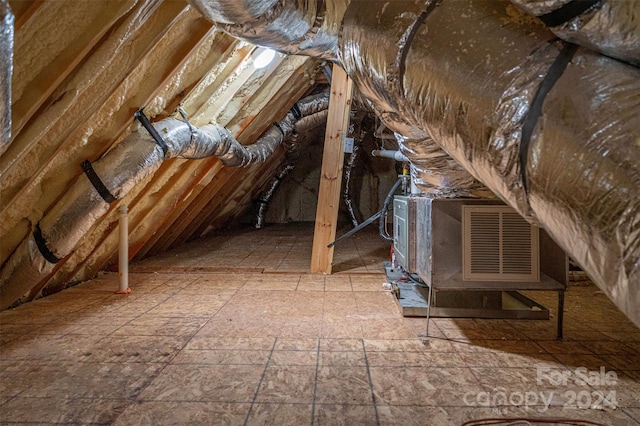 view of unfinished attic