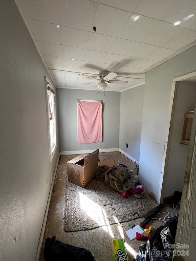 miscellaneous room with ceiling fan