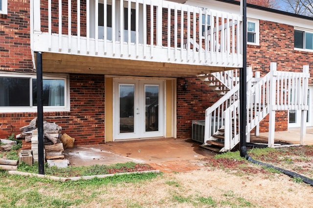 exterior space featuring french doors and a patio area