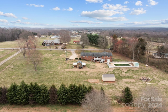 drone / aerial view featuring a rural view