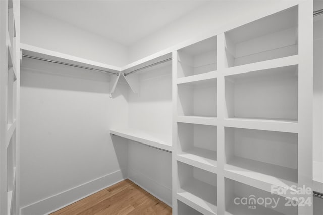 spacious closet with light wood-type flooring