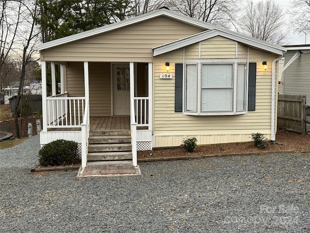 view of front of house with a porch