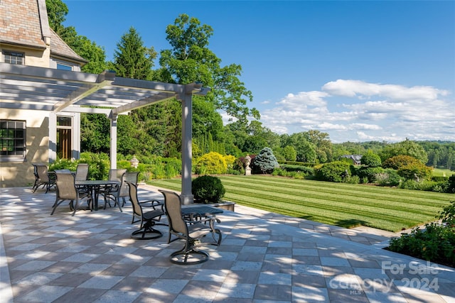 view of patio with a pergola