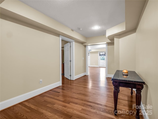 hall featuring hardwood / wood-style floors