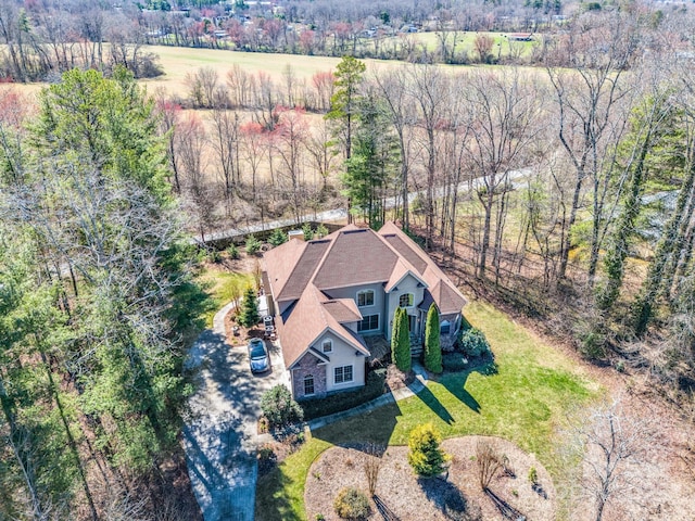 drone / aerial view with a rural view