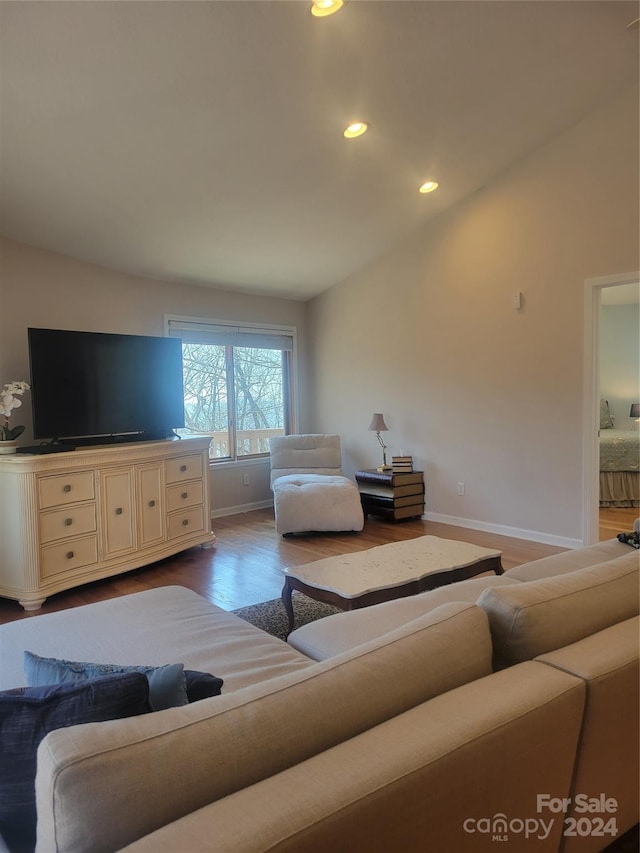 living room featuring light wood-type flooring