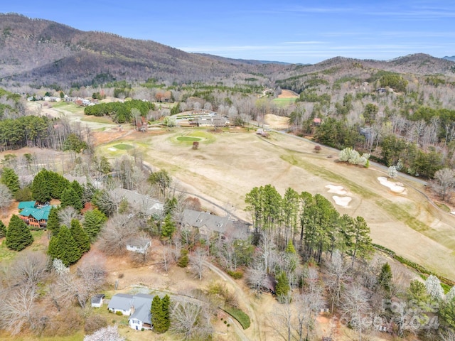 bird's eye view featuring a mountain view