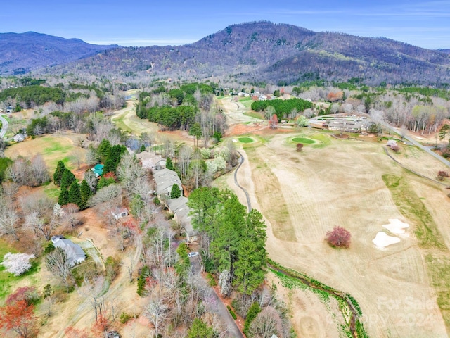 bird's eye view with a mountain view