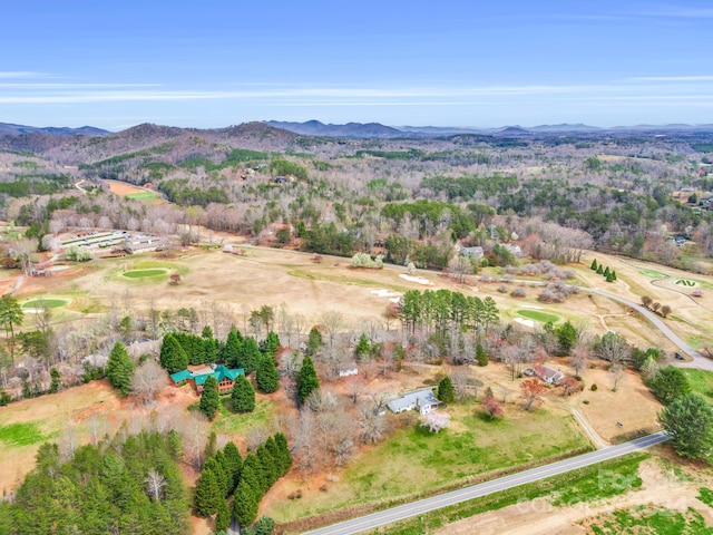 bird's eye view with a mountain view