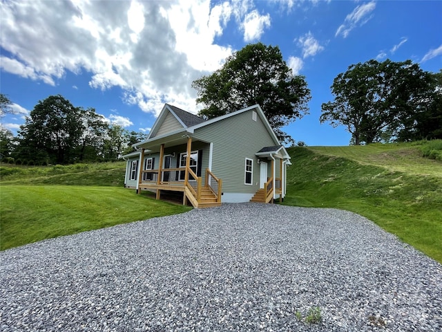 exterior space featuring a yard