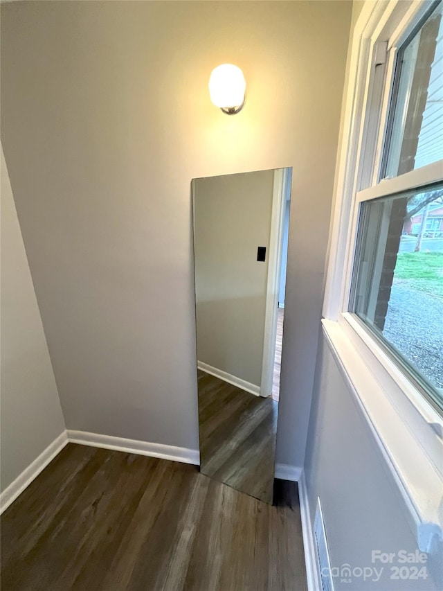 interior space featuring dark hardwood / wood-style flooring