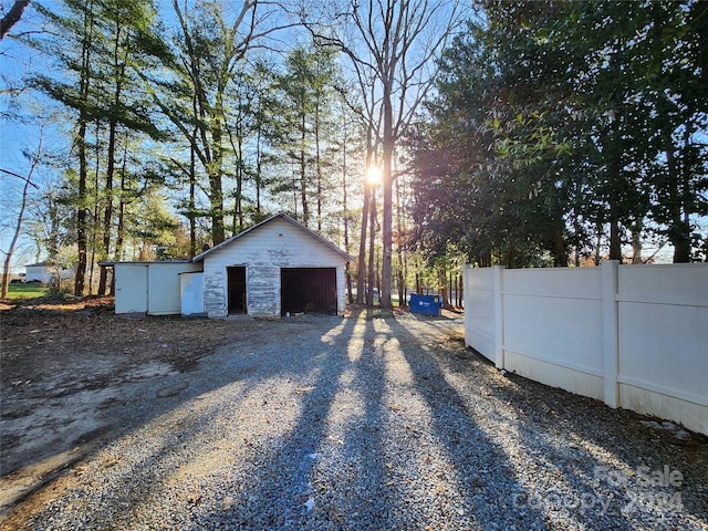 view of garage