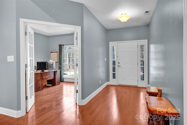 foyer featuring wood-type flooring