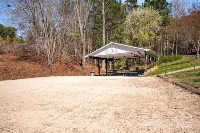 view of community with a gazebo