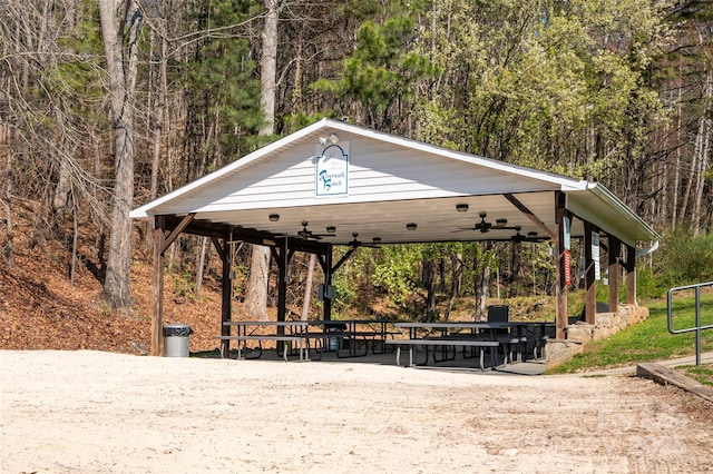 view of community with a gazebo