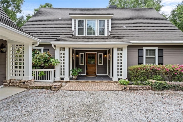 view of front of house featuring covered porch