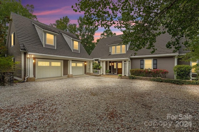 view of front property with a garage