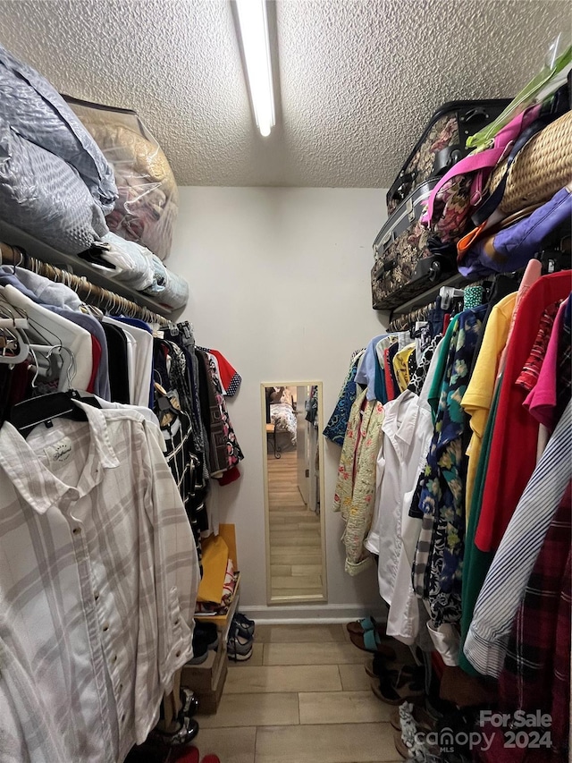 spacious closet with wood-type flooring