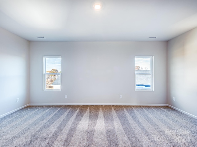 carpeted empty room featuring plenty of natural light