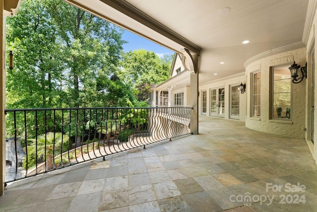 balcony with french doors