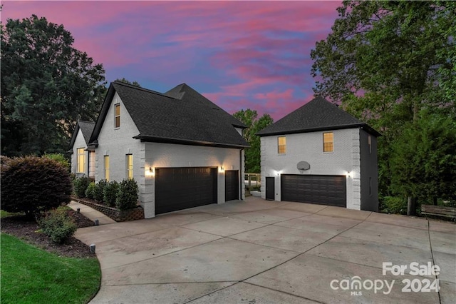 view of front of home with a garage