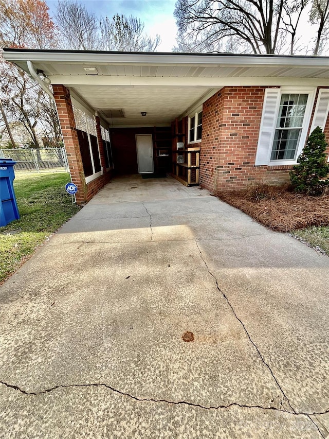 view of front of house featuring a carport