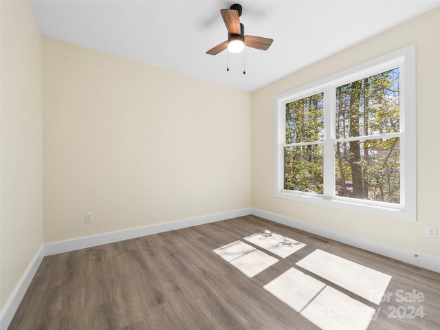 spare room featuring dark hardwood / wood-style flooring and a wealth of natural light