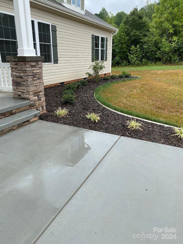 view of yard with a patio area